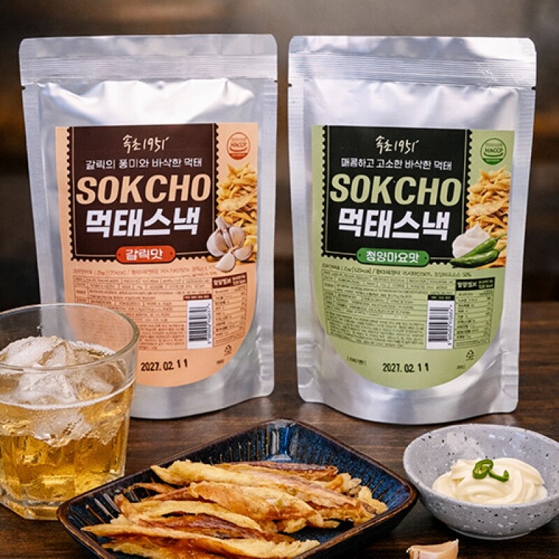 강원특산물,속초1951 먹태스낵 25g 청양마요맛 갈릭맛
